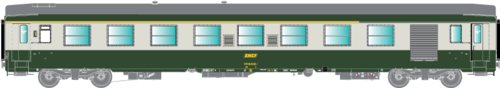 R37 42031 - Carrozza passeggeri 1a classe e bagagliaio tipo UIC A7D 67, SNCF, ep.IV **ILLUM.**