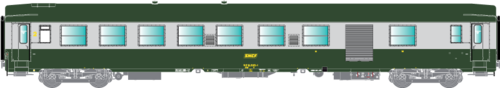 R37 42002 - Carrozza 2a classe e bagagliaio tipo B5Dd2, SNCF, ep.IVa **ILLUM.**