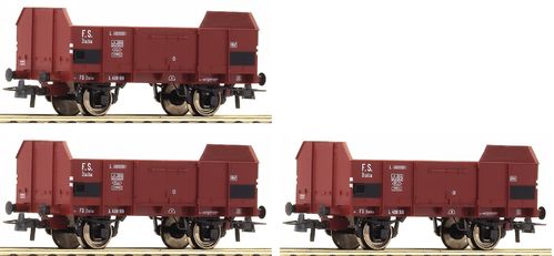ROCO 67145 - Set tre carri a sponde, FS