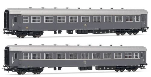 RIVAROSSI HR4264 - Set due carrozze tipo '59 grigio ardesia, FS, ep.IV