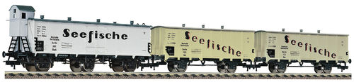 FLEISCHMANN 538101 - Set composto da tre carri a tre assi "Seefische", DRG, ep.II