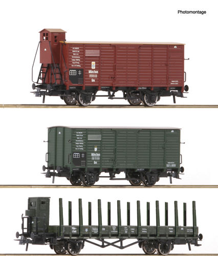 ROCO 76094 - Set 3 carri merci, KBStB, ep.I