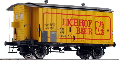 BRAWA 47869 - Carro chiuso con garitta tipo K2 "Eichhof Bier", SBB Cargo, ep.III