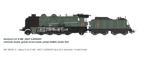 REE MODELES MB-051S - Locomotiva a vapore 5-141, SNCF, ep.III **DIG. SOUND FUMO SINC.**