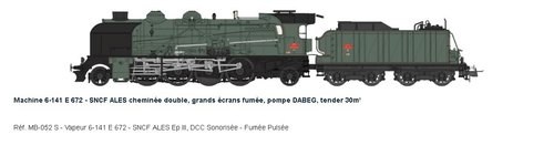 REE MODELES MB052S - Locomotiva a vapore 6-141 E 672, SNCF **DIGITAL SOUND**