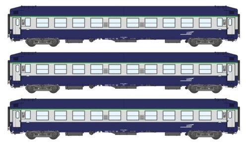 REE MODELES VB183 - Set 3 carrozze cuccette UIC, livrea blu, SNCF