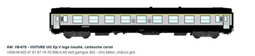 REE MODELES VB-075 - Carrozza passeggeri di 1a classe tipo UIC, SNCF, ep.V