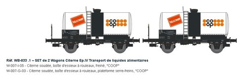REE MODELES WB-033.1 - Set due carri cisterna "COOP", SNCF, ep.IV