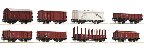 ROCO 44002 - Set di 8 carri merci differenti, DB, ep.IV