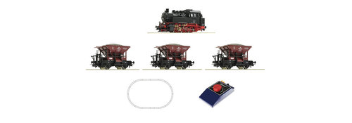 ROCO 51159 - Set di partenza analogico Locomotiva a vapore con un treno merci, DB, ep.III-IV