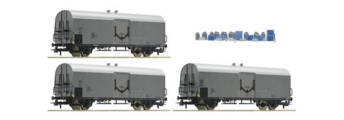 ROCO 67118 - Set tre carri refrigerati trasp. Latte, OBB, ep.IV-V