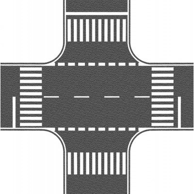 NOCH 60712 - Incrocio con strisce pedonali asfalto 22 x 22 cm, ep.IV-V