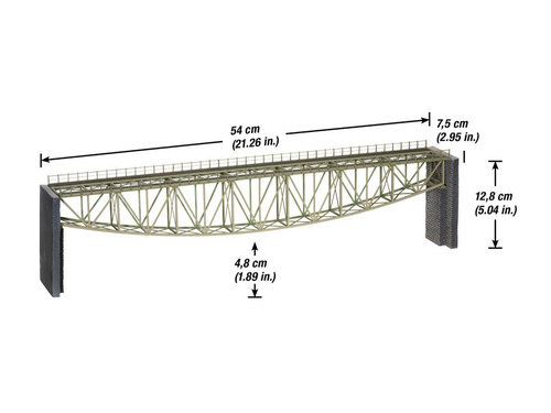 NOCH 67028 - Ponte metallico a via superiore "pancia di pesce" 54 cm