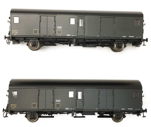 LS MODELS 30301 - Set due bagagliai a due assi tipo Dqd2m, SNCF, ep.IIIb