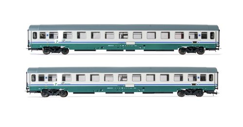 RIVAROSSI HR4286 - Set 2 carrozze passeggeri 2a classe tipo UIC-Z (progetto 901/300), TI, ep.VI