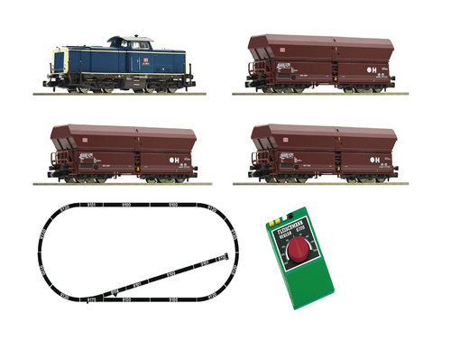 FLEISCHMANN 931705 - Sc.N - Start set Locomotiva diesel gruppo 212 con un treno merci, DB AG, ep.V