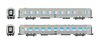 JOUEF HJ4136 - set di 2 carrozze DEV Inox di 1a classe, SNCF, ep.IV-V