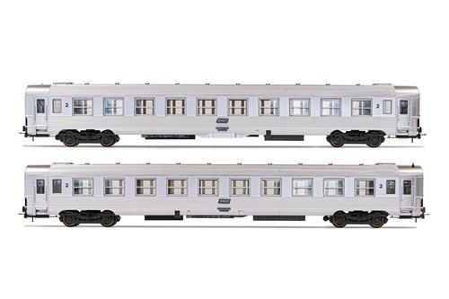JOUEF HJ4137 - set di 2 carrozze DEV Inox di 2a classe, SNCF, ep.IV
