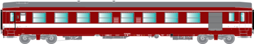R37 42030 - Carrozza passeggeri 1a classe e bagagliaio tipo UIC A7D 67, SNCF, ep.IV **ILLUM.**