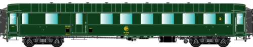 R37 42222 - Carrozza passegeri 2a classe e bagagliaio tipo OCEM PL B5D, SNCF, ep.III