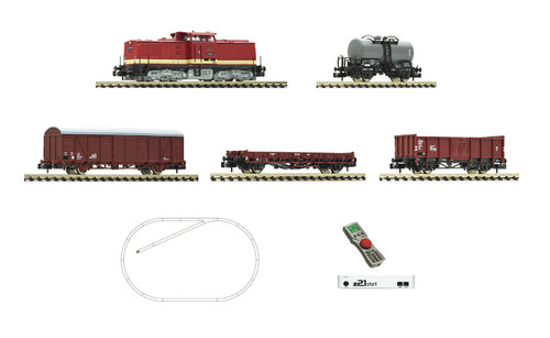 FLEISCHMANN 931892 - Sc.N - Locomotiva diesel serie 110 con un treno merci, OBB, ep.V **DIG.**