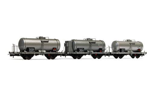 RIVAROSSI HR6490 - set di 3 carri serbatoio tipo VZkk da 27 m3, FS, ep.IV
