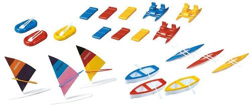 FALLER 130283 - Set windsurf, barche, canoe, pattini, materassini e gommoni