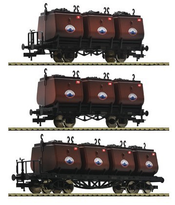 FLEISCHMANN 526506 - Set 3 carri trasporto carbone Niederschlesisches Steinkohlen-Syndika, ep.II