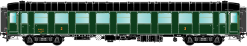 R37 42263 - Carrozza 2a classe tipo O.C.E.M. B9myfi, SNCF, ep.IIIa **ILLUM.**