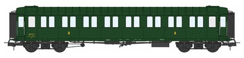 REE MODELES VB-459 - Carrozza 2a classe "métallisées" tipo B8 ex PLM, SNCF, ep.IIIb