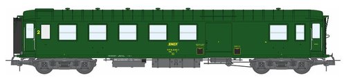 REE MODELES VB-465 - Carrozza 2a classe e bagaliaio "métallisées" tipo B4D ex PLM, SNCF, ep.IVb