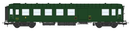 REE MODELES VB-467 - Carrozza 2a classe e bagaliaio "métallisées" tipo B4D ex PLM, SNCF, ep.IIIm