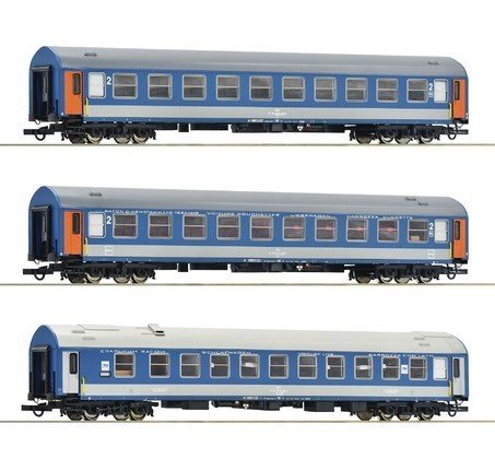 ROCO 74188 - Set n.1 di tre carrozze del treno D 374/375 "Vindobona / Hungaria", MAV, ep.IV-V