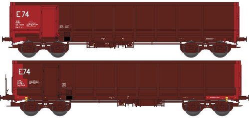REE MODELES WBSE-016 - Set due carri ribaltabili a sponde alte tipo Fas, SNCF, ep.V