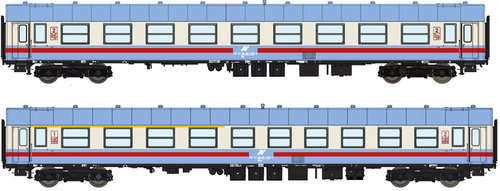 LS MODELS 48074 - set 2 carrozze passeggeri mista 1a/2a tipo Abm e 2a classe tipo Bm, JZ, ep.V