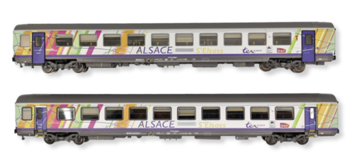 LS MODELS 41211 - set 2 carrozze passeggeri VTU Alsace tipo A10tu e B11tu, SNCF, ep.VI