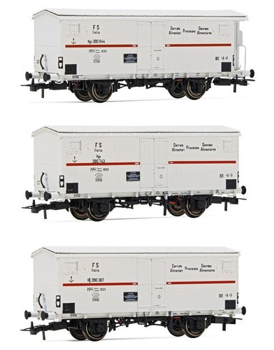 RIVAROSSI HR6561 - set di 3 carri refrigerati a 2 assi Hgb, FS, ep.III