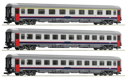 ROCO 74063 - Set di tre carrozze viaggiatori Eurofima, SNCB/NMBS, ep.V-VI
