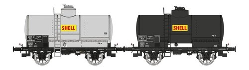 REE MODELES WB-706 - Set di 2 carii cisterna SHELL, SNCF, ep.III