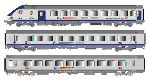 LS MODELS 41234 - Set di tre carrozze VU/VTU, SNCF, ep.VI