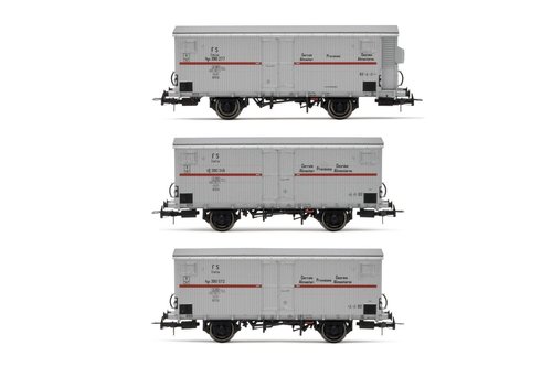 RIVAROSSI HR6605 - set di 3 carri refrigerati a 2 assi Hgb, FS, ep.III