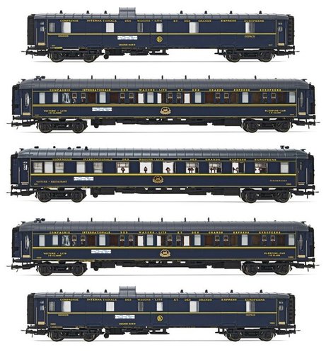 RIVAROSSI HR4384 - cofanetto di 5 carrozze "Orient Express", CIWL, ep.II **ED.LIM. ILLUM.**