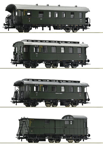 ROCO 74014 - Set quattro carrozze treno passeggeri, DB, ep.III