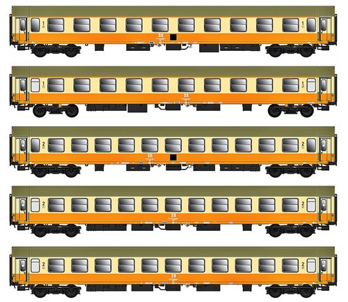 ACME 55299 - Set di 5 carrozze "Stadt-Express", DR, ep.IV