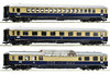 ROCO 74048 - Set n.1 - tre carrozze per il treno veloce F 21 "Rheinpfeil", DB, ep.III